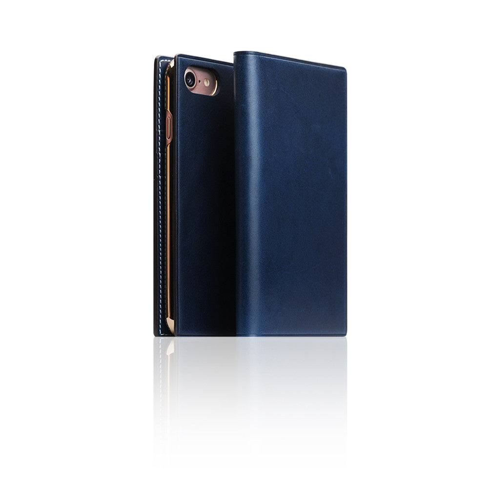 D7 Italian Buttero Leather Case for iPhone 8 / 7 Blue