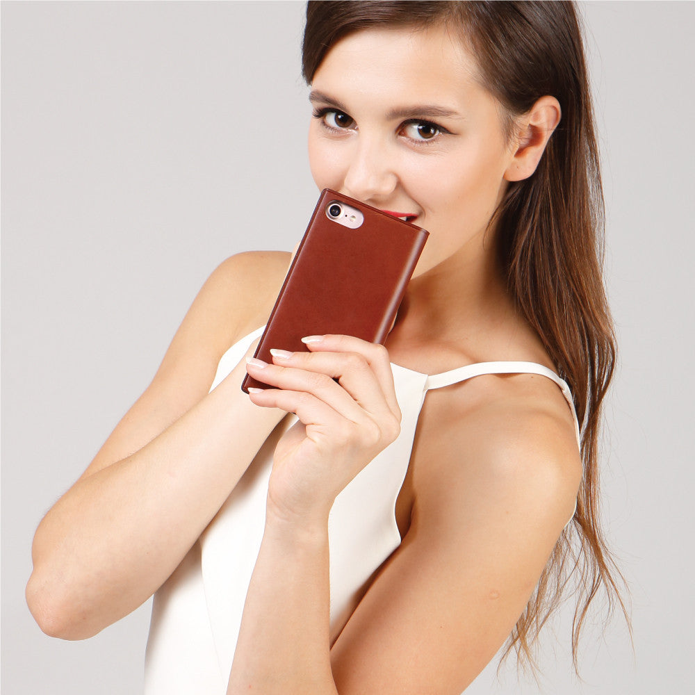 D7 Italian Buttero Leather Case for iPhone 8 / 7 (Brown)