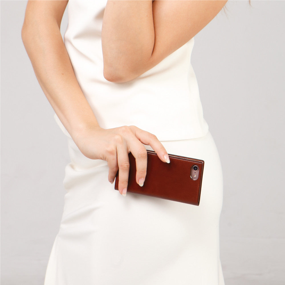 D7 Italian Buttero Leather Case for iPhone 8 / 7 (Brown)