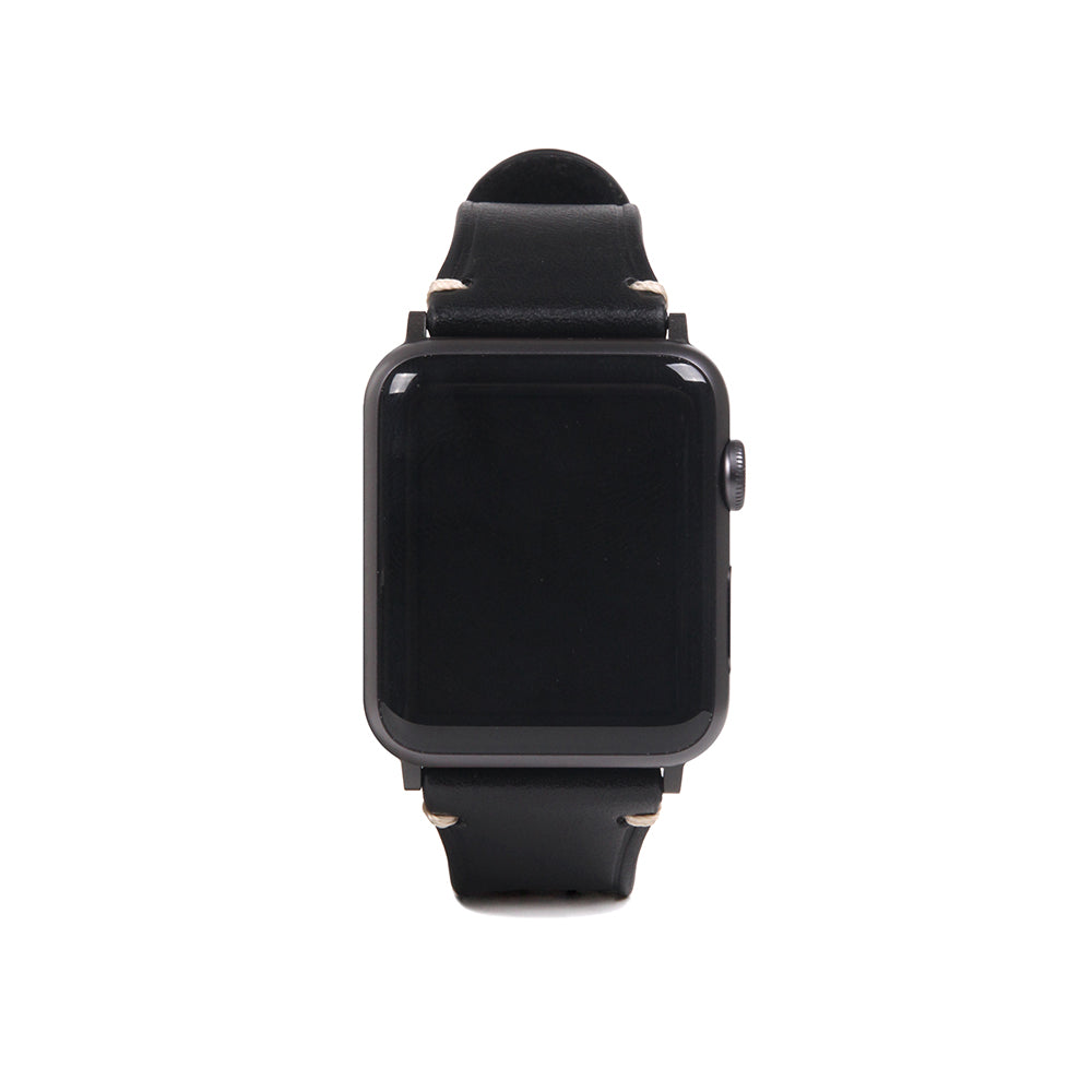 D7 Italian Buttero Leather Strap for Apple Watch SE, ULTRA 2, Series 1-9 42/44/45/49mm (Black)