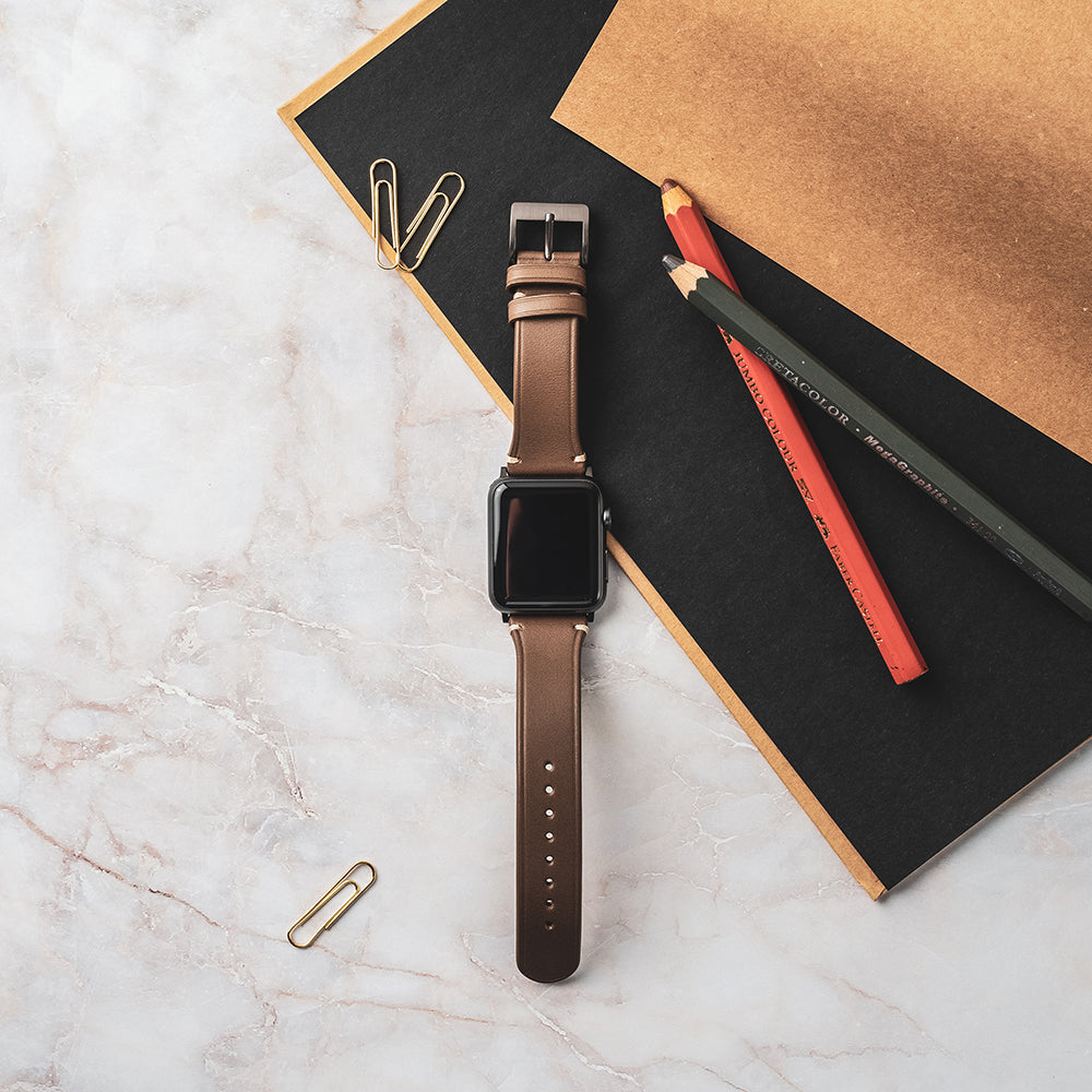 D7 Italian Buttero Leather Strap for Apple Watch SE / Series 1-9 38/40/41mm (Beige)