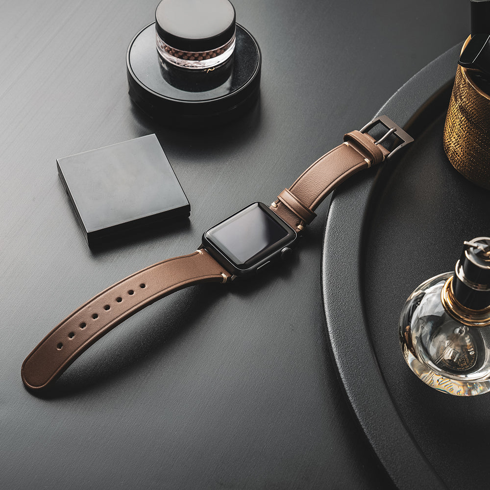D7 Italian Buttero Leather Strap for Apple Watch SE / Series 1-9 38/40/41mm (Beige)