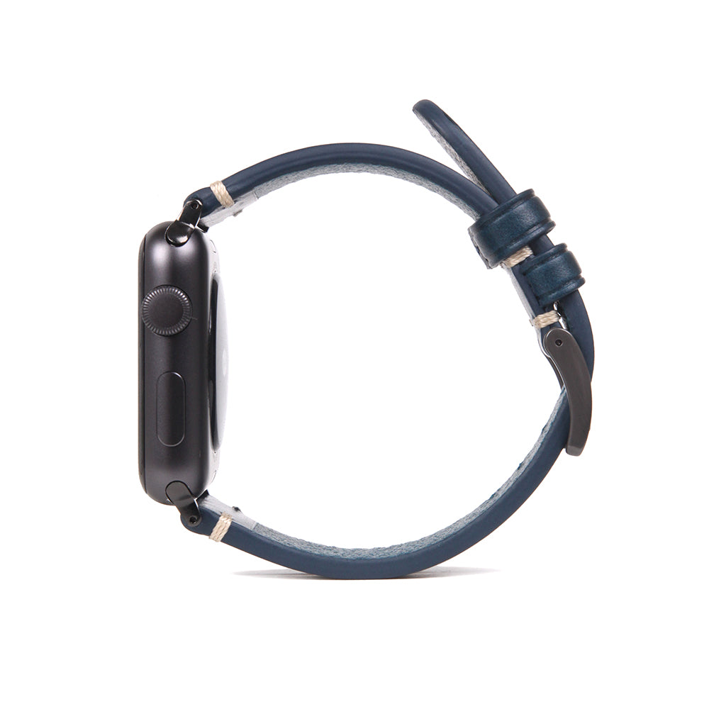 D7 Italian Buttero Leather Strap for Apple Watch SE, ULTRA 2, Series 1-9 42/44/45/49mm (Blue)