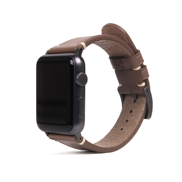 D7 Italian Buttero Leather Strap for Apple Watch SE, ULTRA 2, Series 1-9 42/44/45/49mm (Beige)
