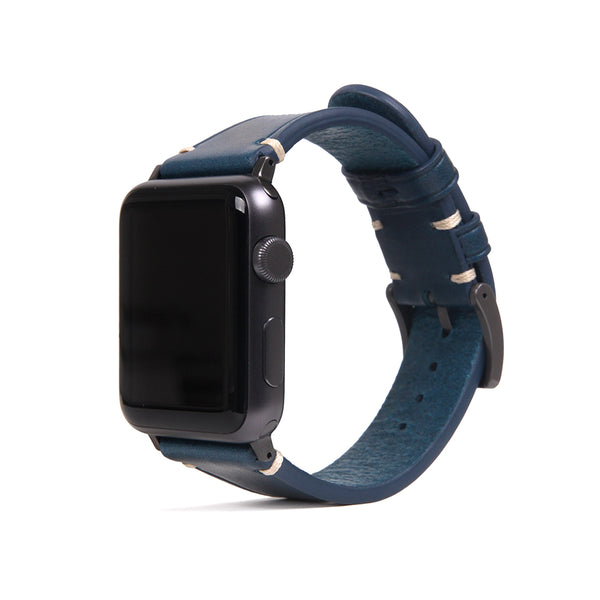 D7 Italian Buttero Leather Strap for Apple Watch SE / Series 1-9 38/40/41mm (Blue)