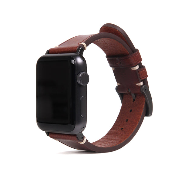 D7 Italian Buttero Leather Strap for Apple Watch SE, ULTRA 2, Series 1-9 42/44/45/49mm (Brown)