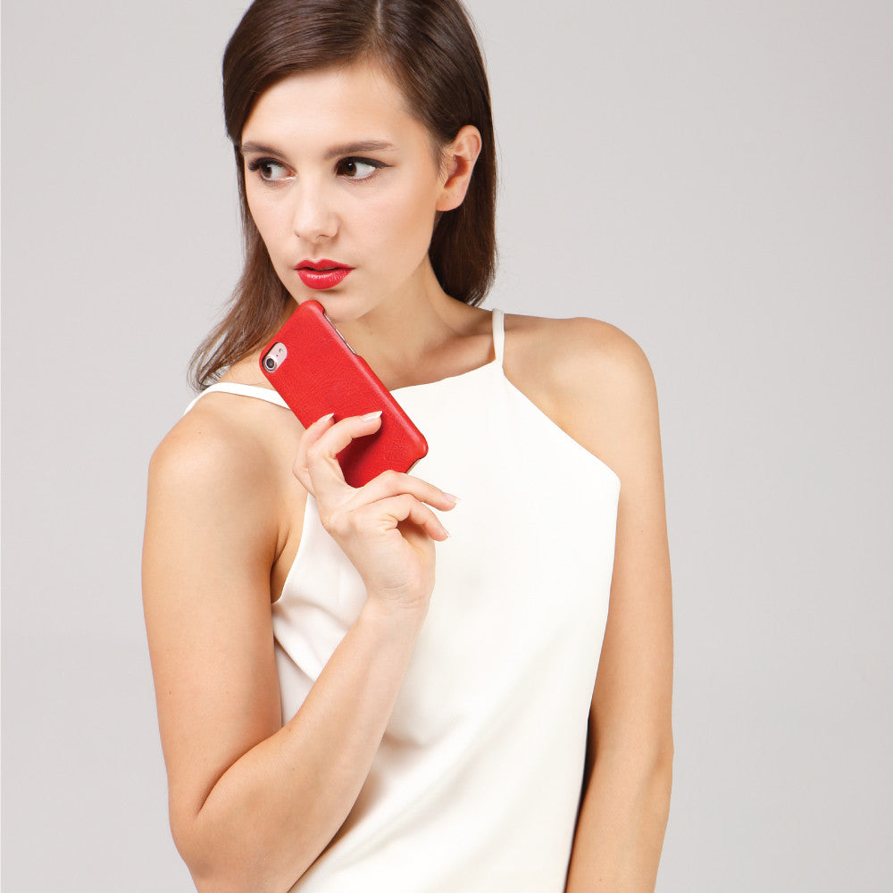 D7 Italian Wax Leather Back Case for iPhone 8 / 7 Brown