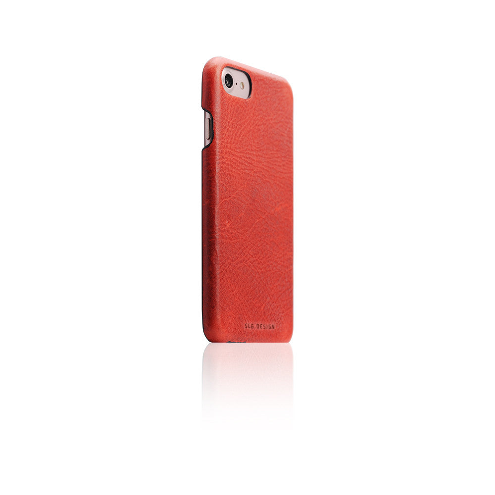 D7 Italian Wax Leather Back Case for iPhone 8 / 7 Red