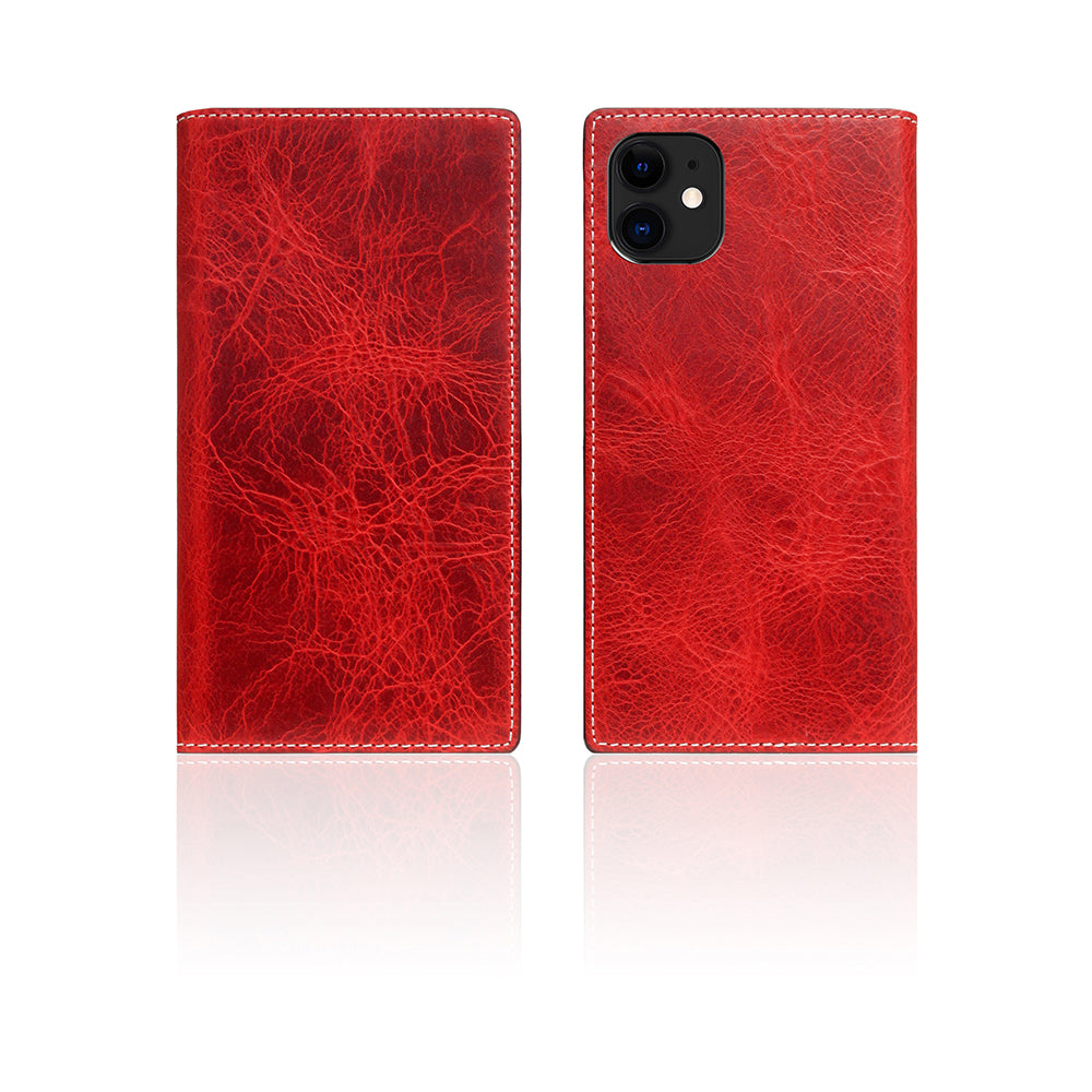 D7 Italian Wax Leather Case for iPhone 11 Red