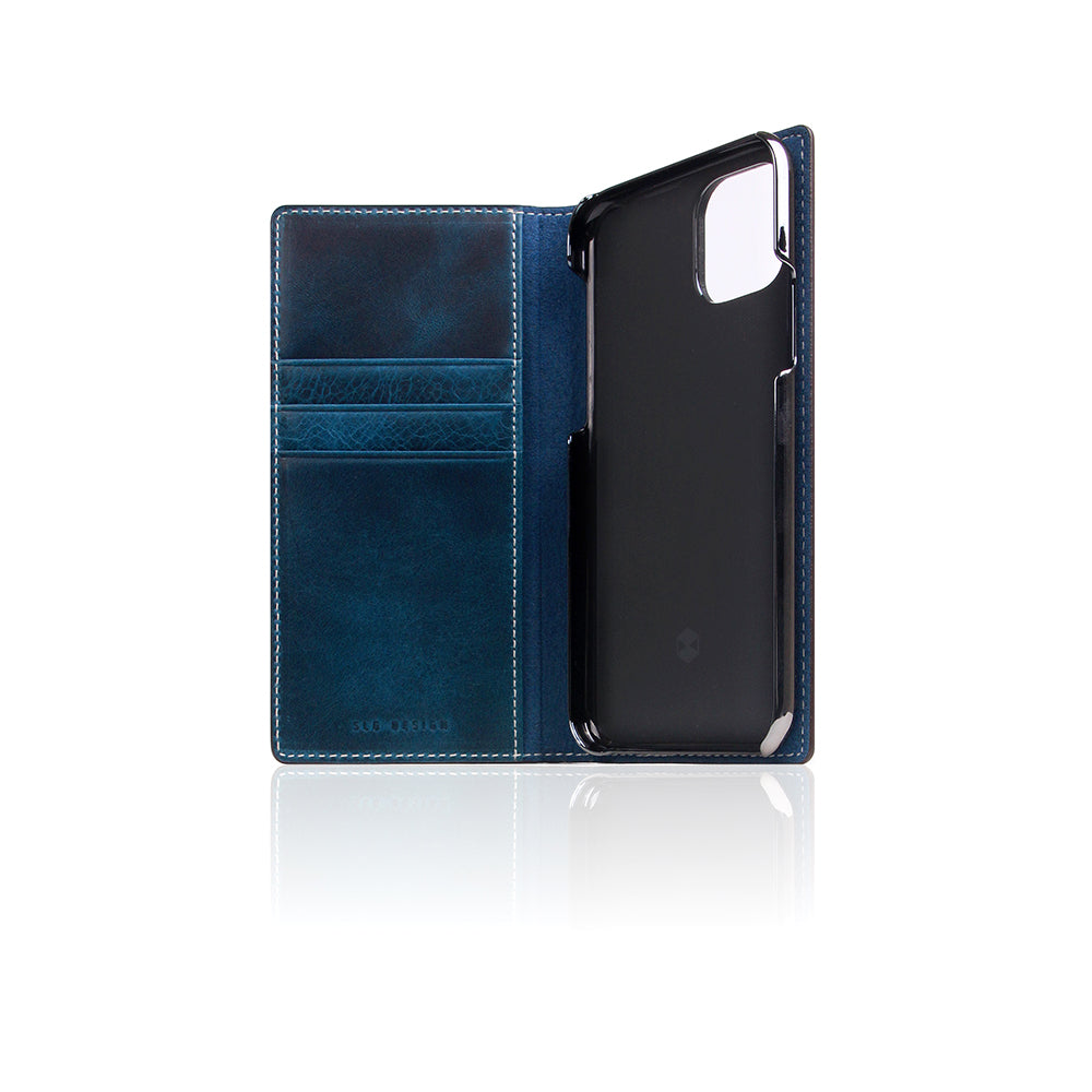 D7 Italian Wax Leather Case for iPhone 11 Pro Blue