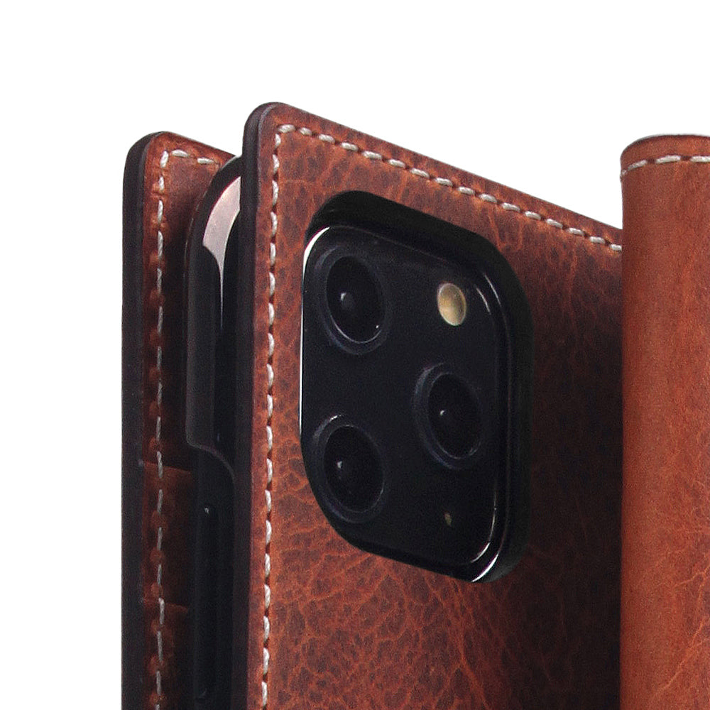 D7 Italian Wax Leather Diary Case for iPhone 11 Pro Max (Brown)