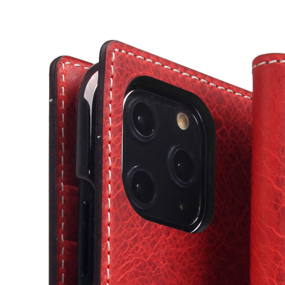 D7 Italian Wax Leather Diary Case for iPhone 11 Pro Max (Red)
