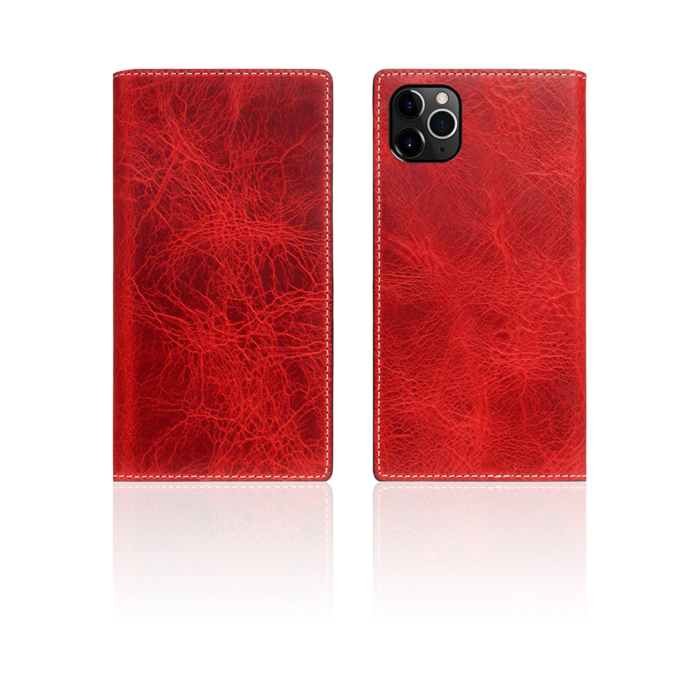D7 Italian Wax Leather Diary Case for iPhone 11 Pro Max (Red)