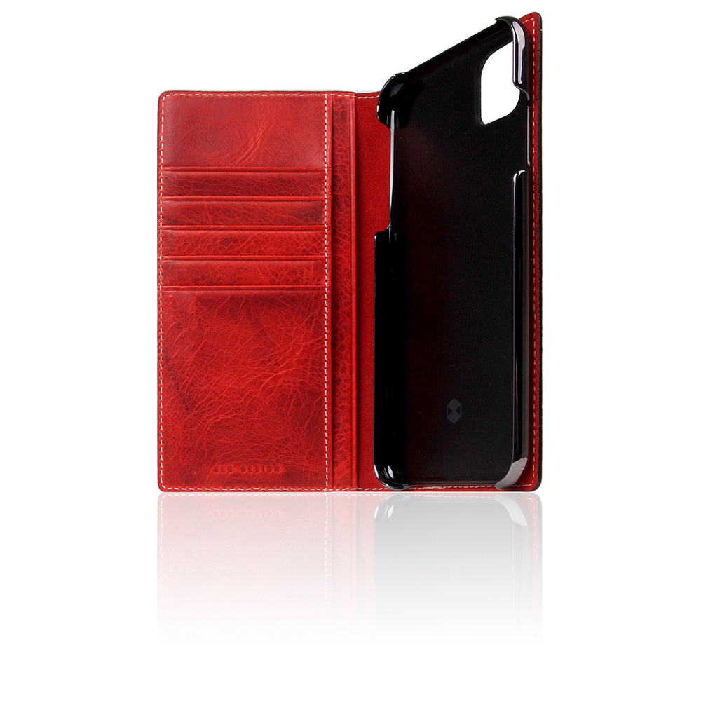 D7 Italian Wax Leather Diary Case for iPhone 11 Pro Max (Red)