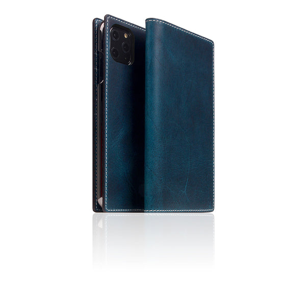 D7 Italian Wax Leather Diary Case for iPhone 11 Pro Max (Blue)