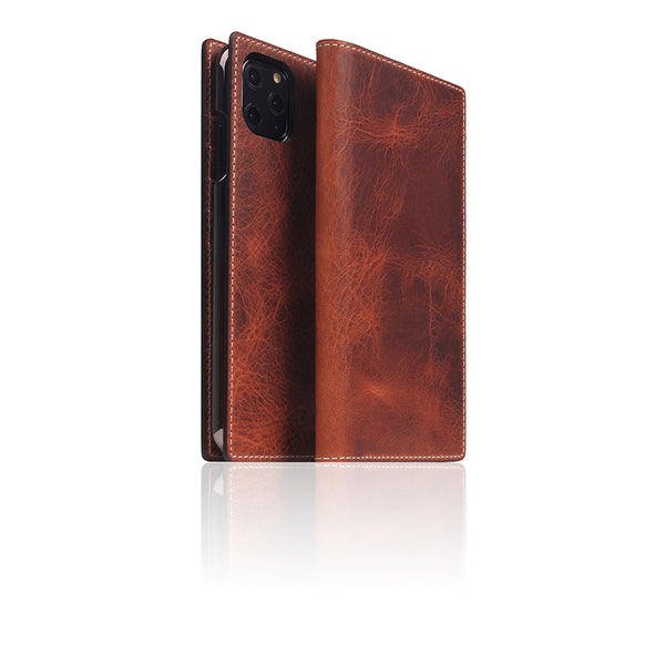 D7 Italian Wax Leather Diary Case for iPhone 11 Pro Max (Brown)