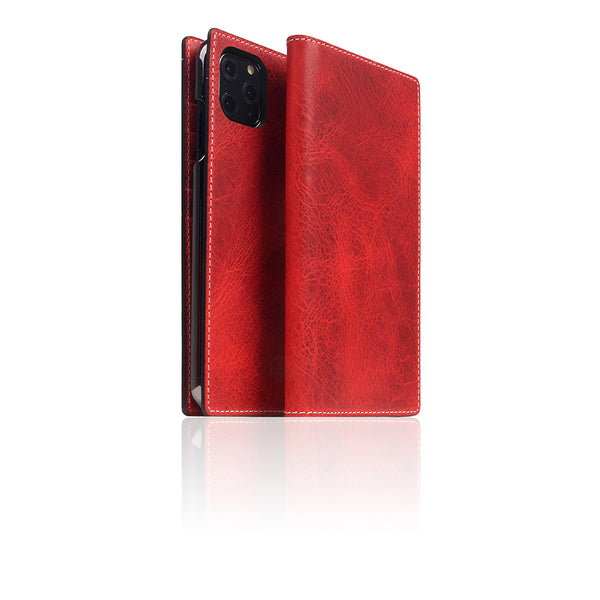 D7 Italian Wax Leather Diary Case for iPhone 11 Pro Max (Red)