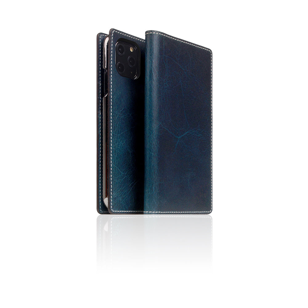 D7 Italian Wax Leather Case for iPhone 11 Pro Blue