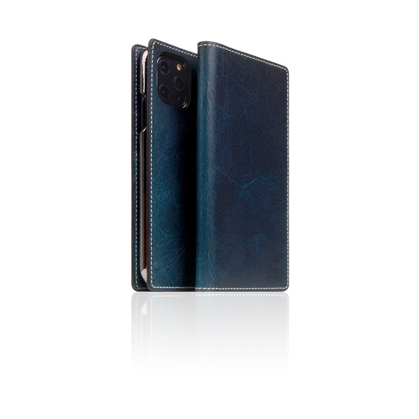 D7 Italian Wax Leather Case for iPhone 11 Pro Blue