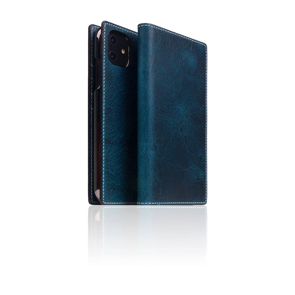 D7 Italian Wax Leather Case for iPhone 11 Blue