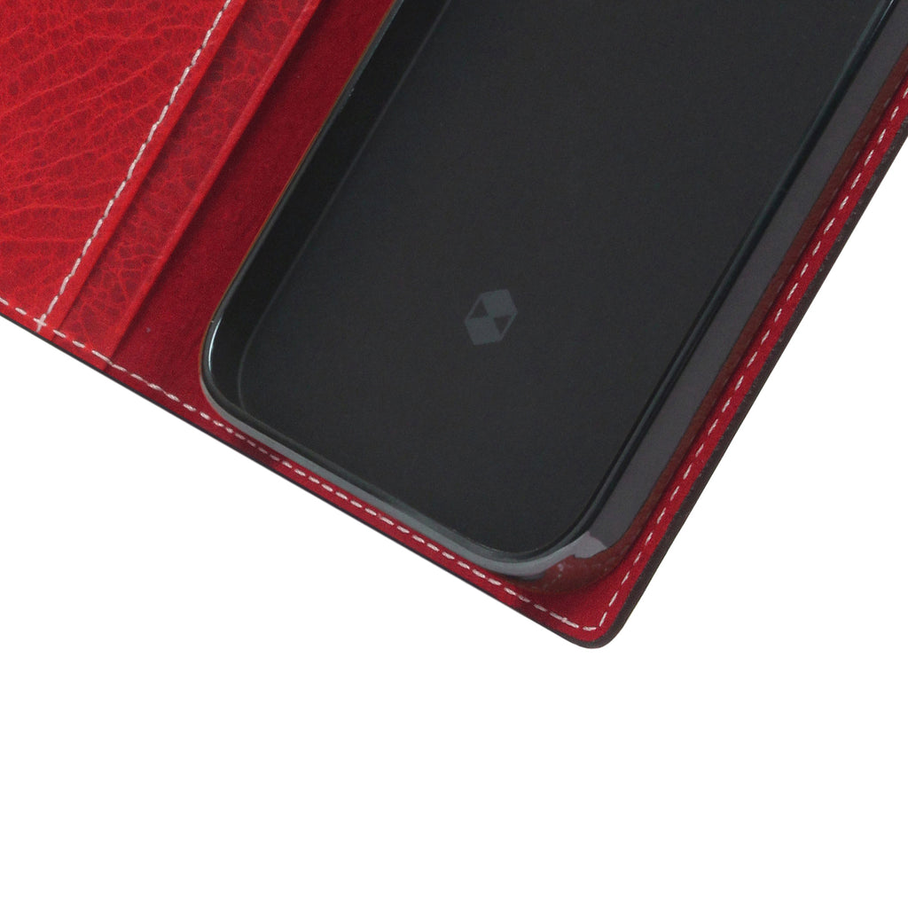 D7 Italian Wax Leather Diary Case for iPhone 13 (Red)