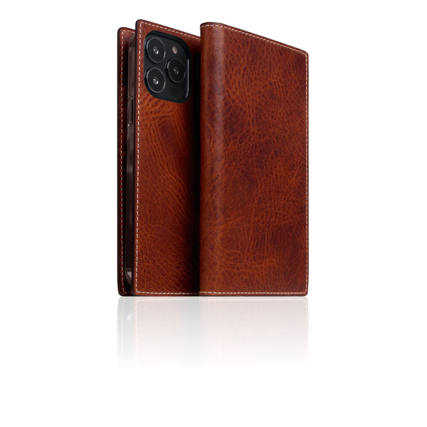 D7 Italian Wax Leather Diary Case for iPhone 14 Pro Max (Brown)