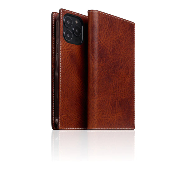 D7 Italian Wax Leather Diary Case for iPhone 13 Pro Max (Brown)
