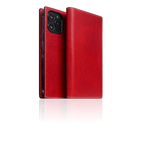 D7 Italian Wax Leather Diary Case for iPhone 14 Pro Max (Red)