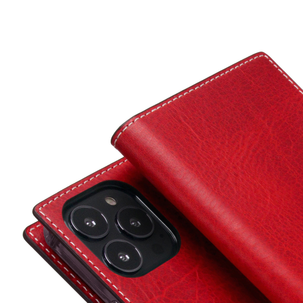 D7 Italian Wax Leather Diary Case for iPhone 13 Pro Max (Red)