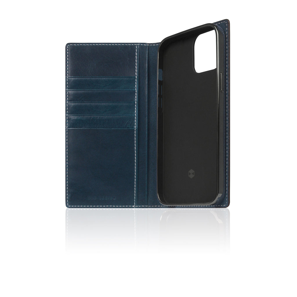 D7 Italian Wax Leather Diary Case for iPhone 14 Plus (Blue)