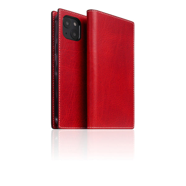 D7 Italian Wax Leather Diary Case for iPhone 14 Plus (Red)