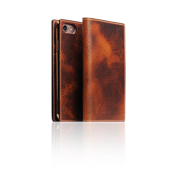 D7 Italian Wax Leather Case for iPhone 8 / 7 Brown