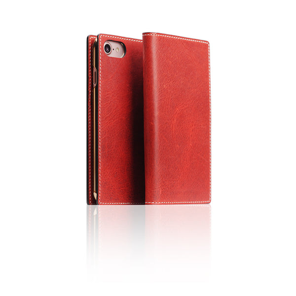 D7 Italian Wax Leather Case for iPhone 8 / 7 Red