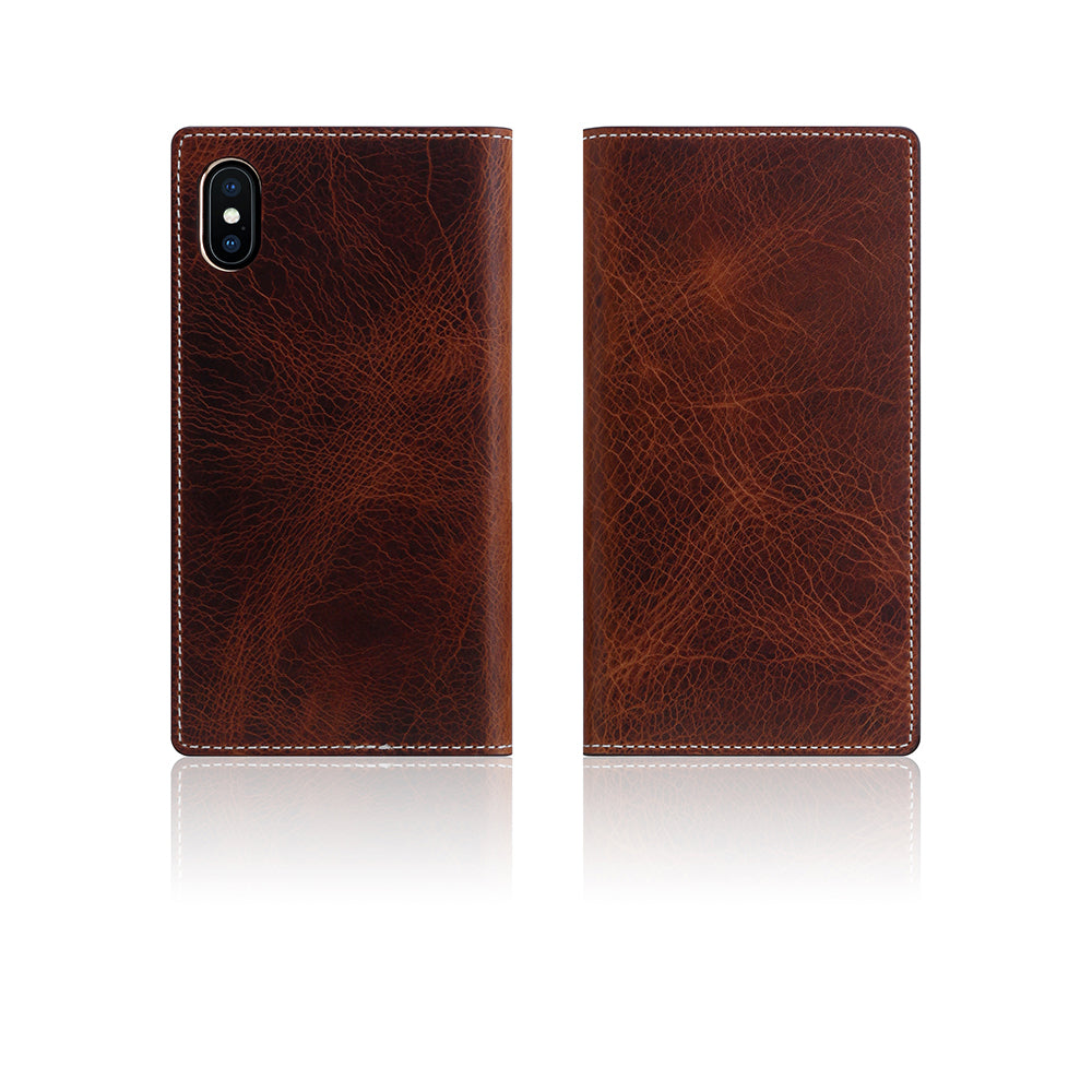D7 Italian Wax Leather Case for iPhone X / XS Brown