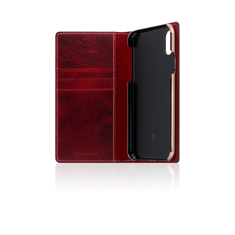 D7 Italian Wax Leather Case for iPhone X / XS Red