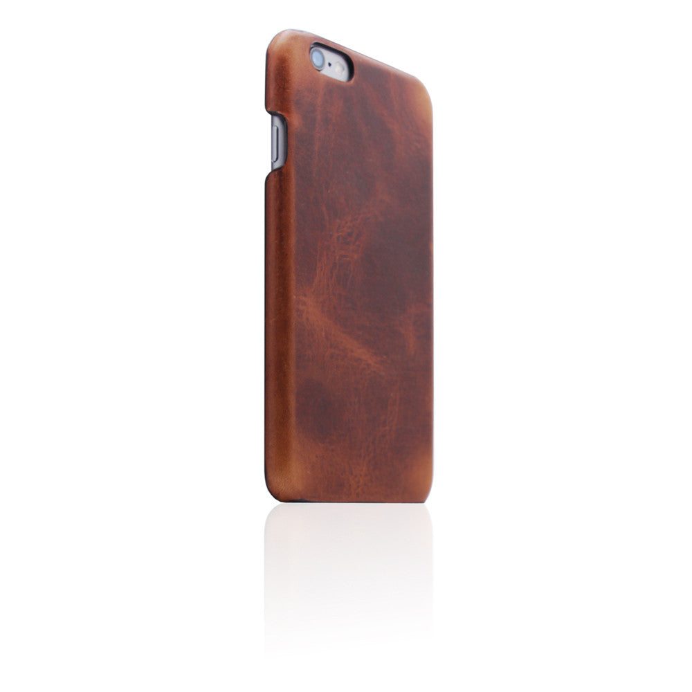 D7 Italian Wax Leather Back Case for iPhone 6/6s Plus Brown