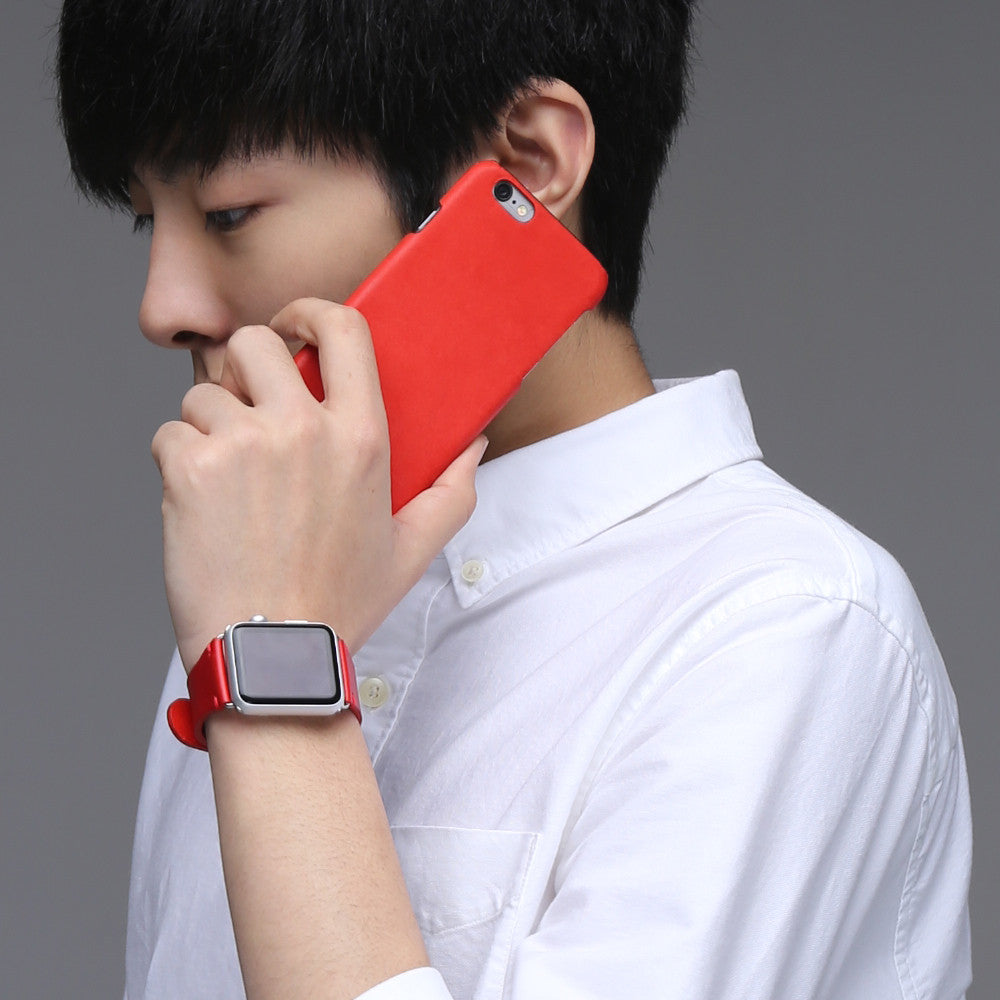 D8 Italian Pueblo Leather Back Case for iPhone 6/6s Red