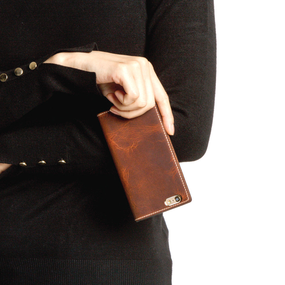 D7 Italian Wax Leather Case for iPhone 6/6s Brown