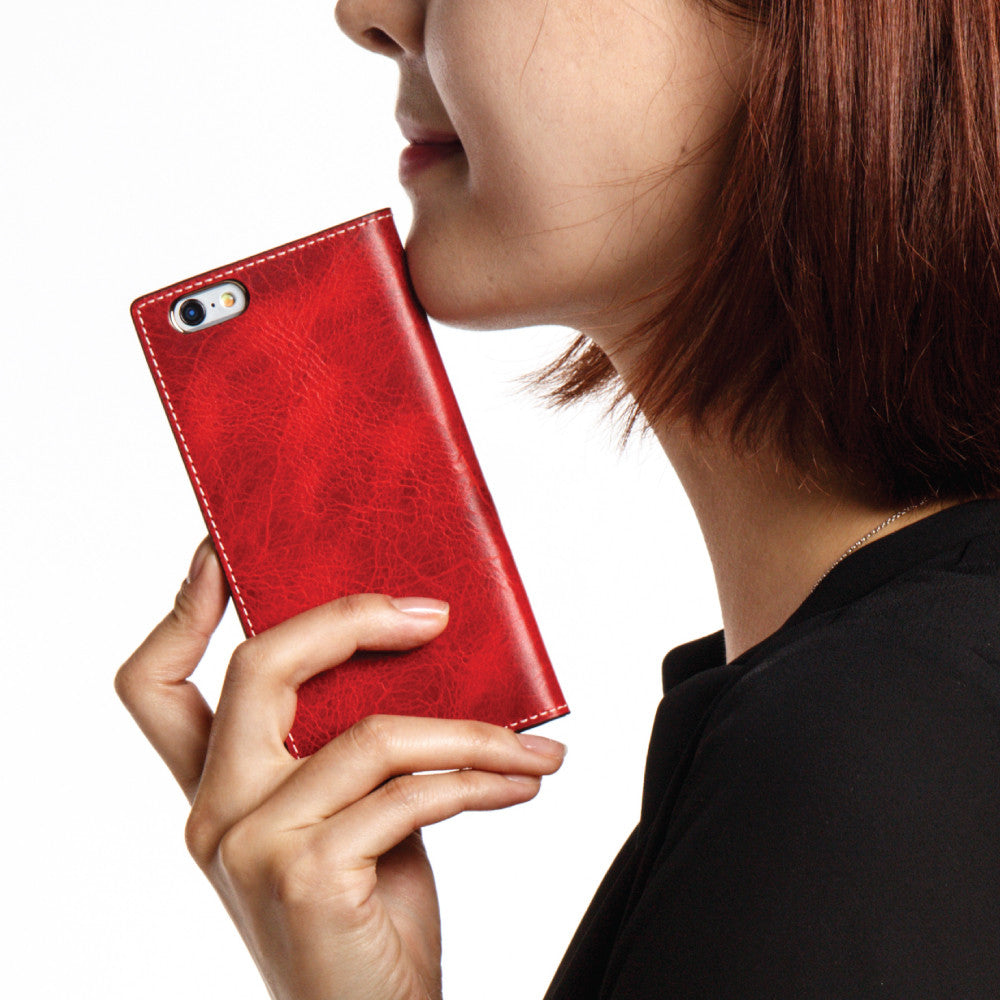 D7 Italian Wax Leather Case for iPhone 6/6s Red