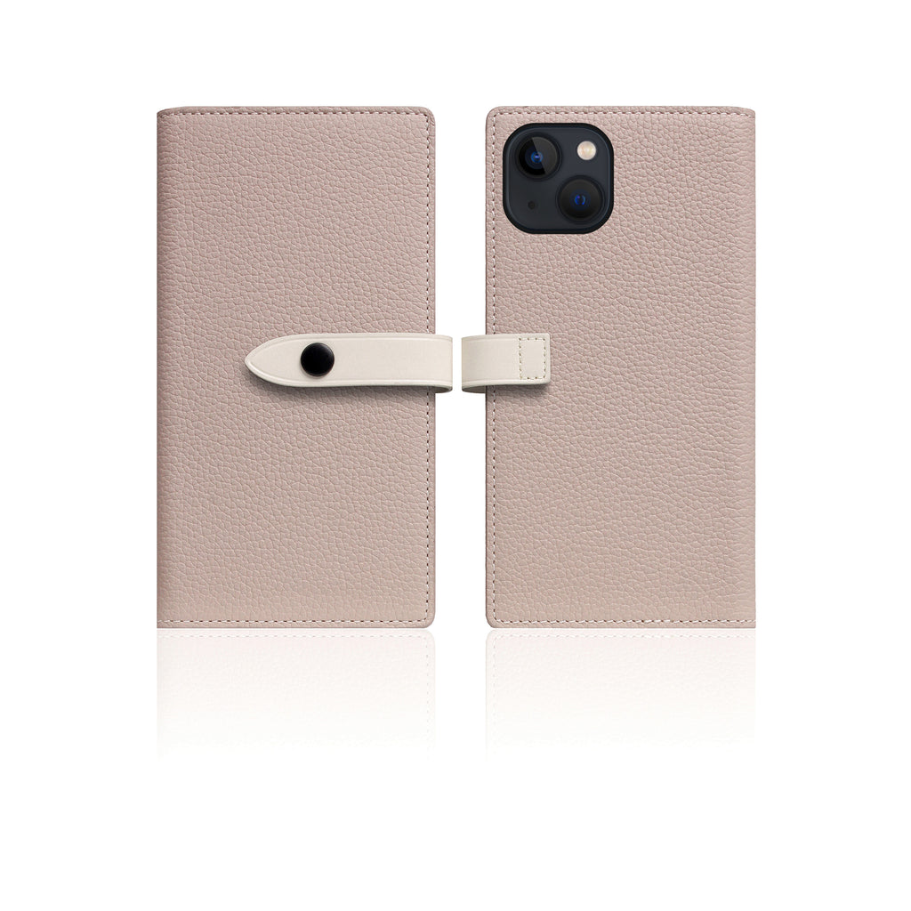 D8 Edition Full Grain Leather Diary Case for iPhone 13 mini (Light Cream)