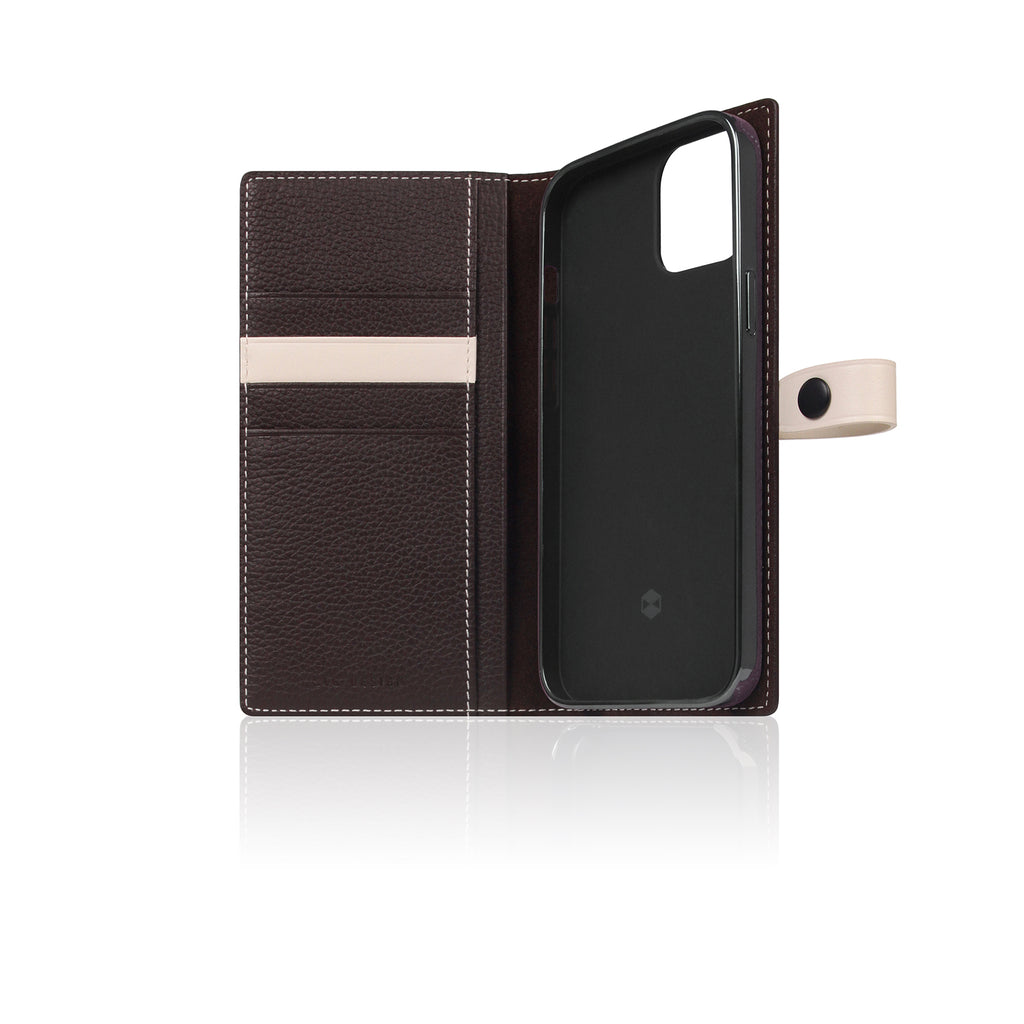 D8 Edition Full Grain Leather Diary Case for iPhone 13 (Brown Cream)