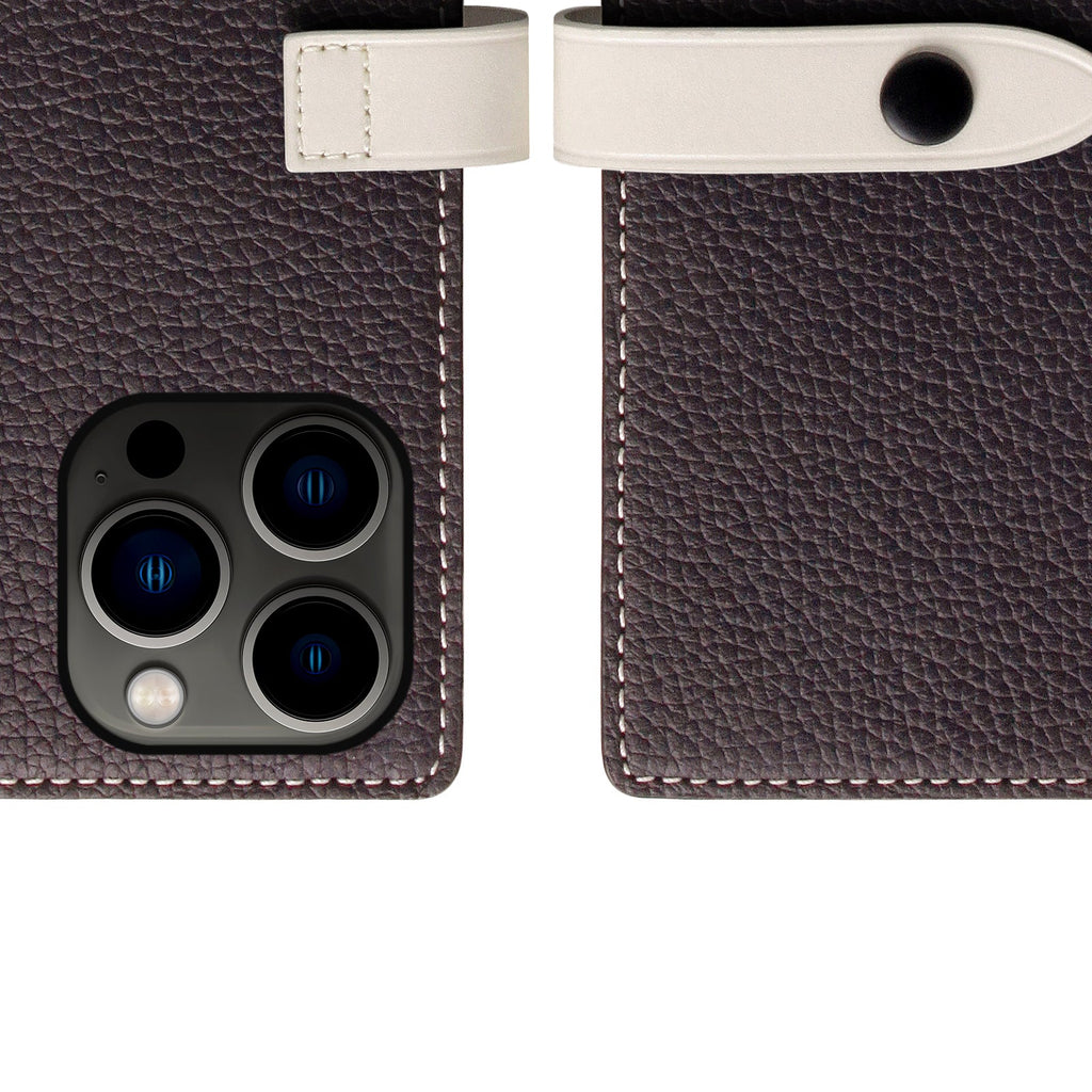 D8 Edition Full Grain Leather Diary Case for iPhone 14 Pro (Brown Cream)