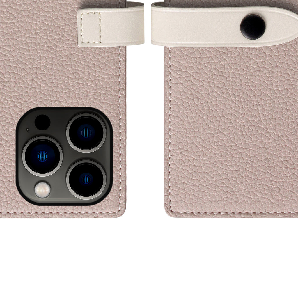 D8 Edition Full Grain Leather Diary Case for iPhone 13 Pro (Light Cream)