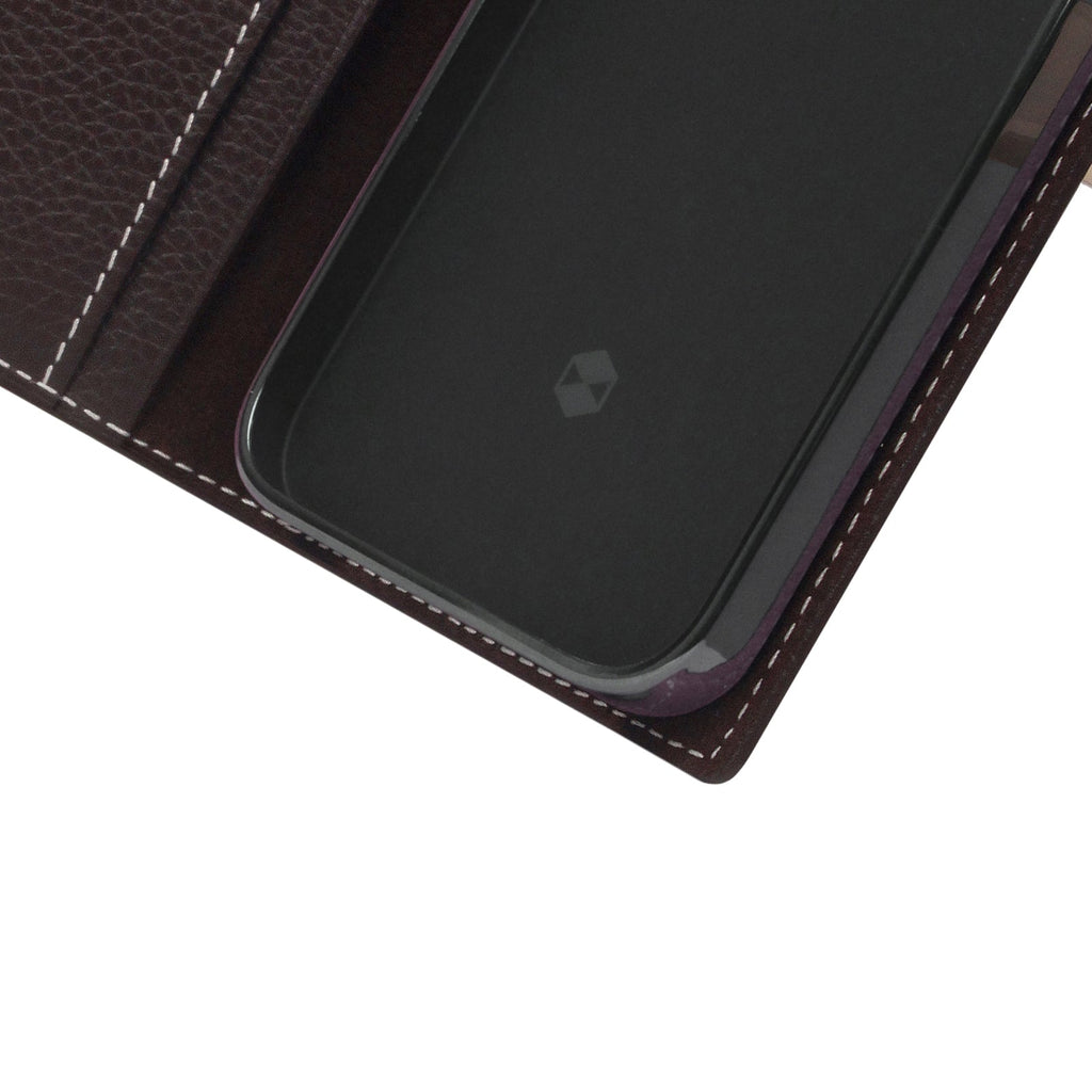 D8 Edition Full Grain Leather Diary Case for iPhone 14 Pro (Brown Cream)