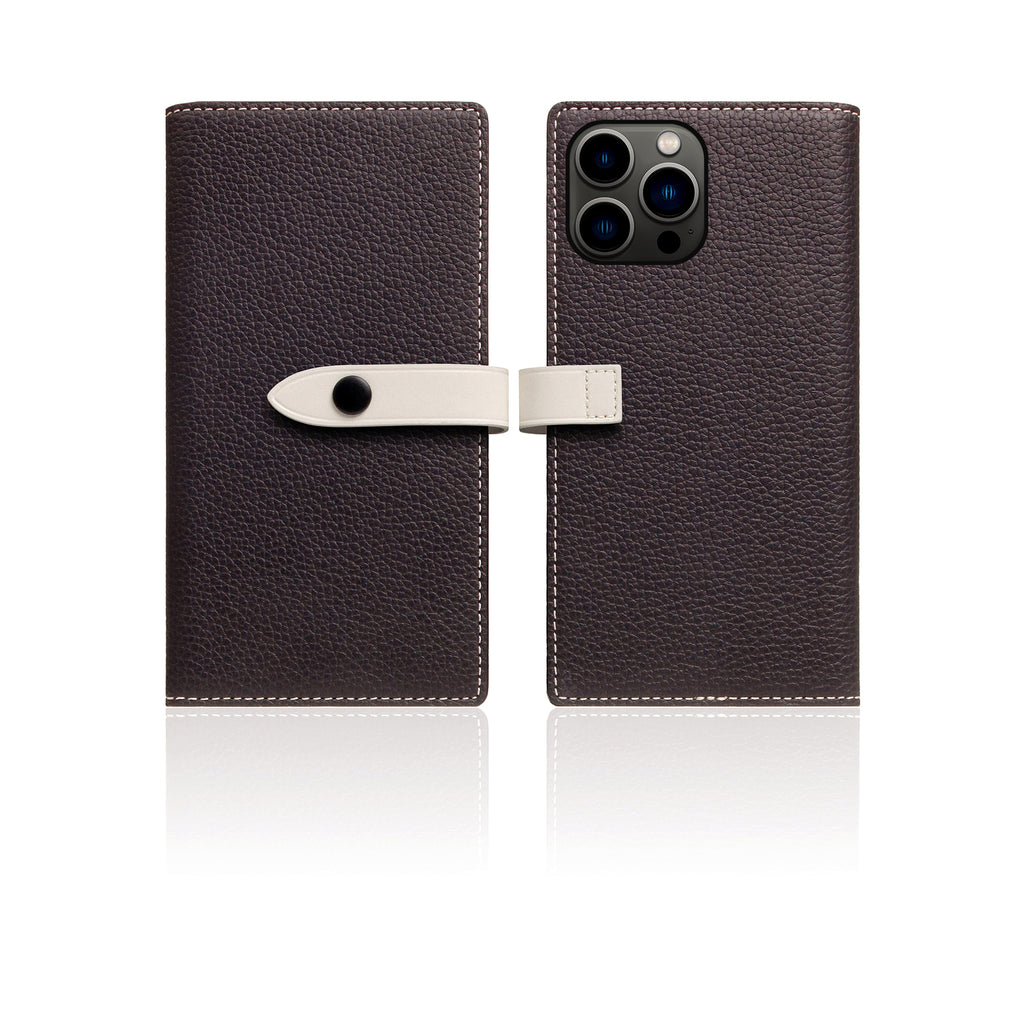 D8 Edition Full Grain Leather Diary Case for iPhone 13 Pro Max (Brown Cream)