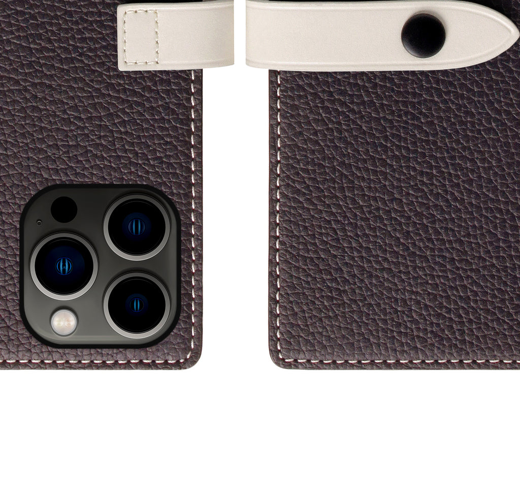 D8 Edition Full Grain Leather Diary Case for iPhone 13 Pro Max (Brown Cream)