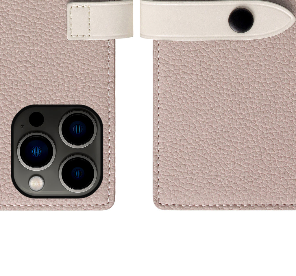 D8 Edition Full Grain Leather Diary Case for iPhone 13 Pro Max (Light Cream)