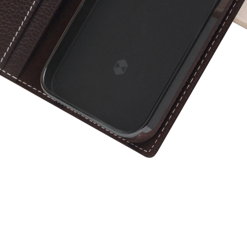 D8 Edition Full Grain Leather Diary Case for iPhone 13 Pro Max (Brown Cream)