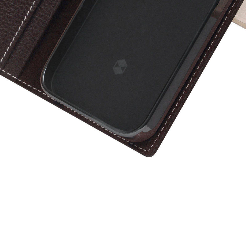 D8 Edition Full Grain Leather Diary Case for iPhone 14 Pro Max (Brown Cream)