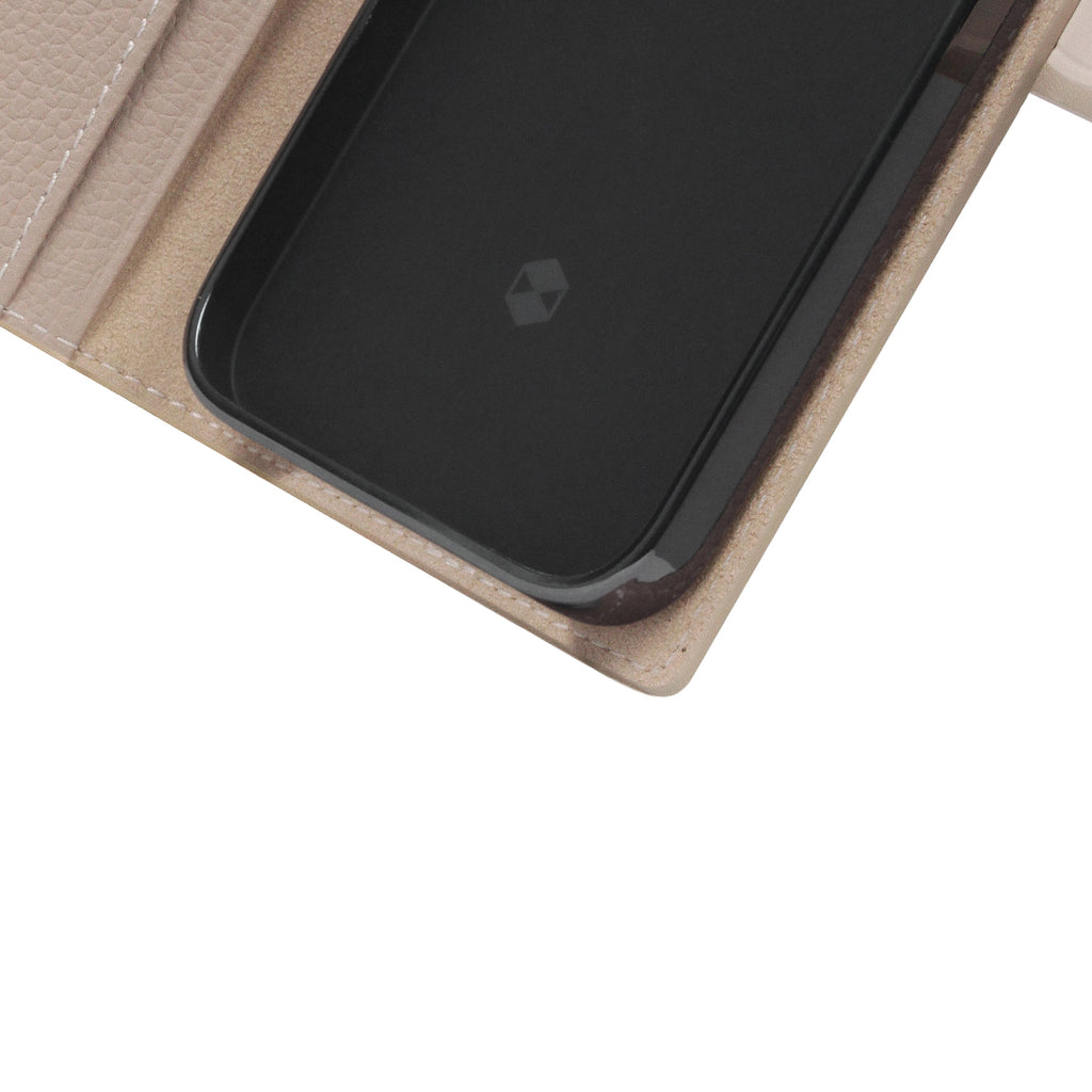 D8 Edition Full Grain Leather Diary Case for iPhone 13 Pro Max (Light Cream)